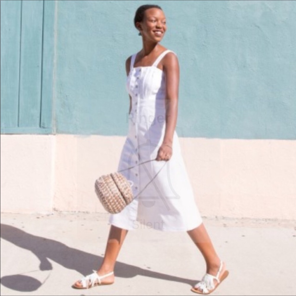 J crew apron denim dress